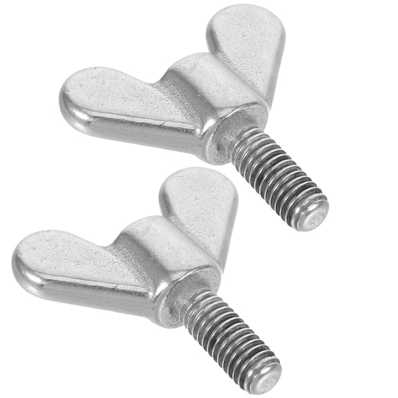 HINTRMENT 2Pcs Hand Twist Wing Screws Stainless Steel Plated Silver for Secure Flagpole and Bed Frame Fastening