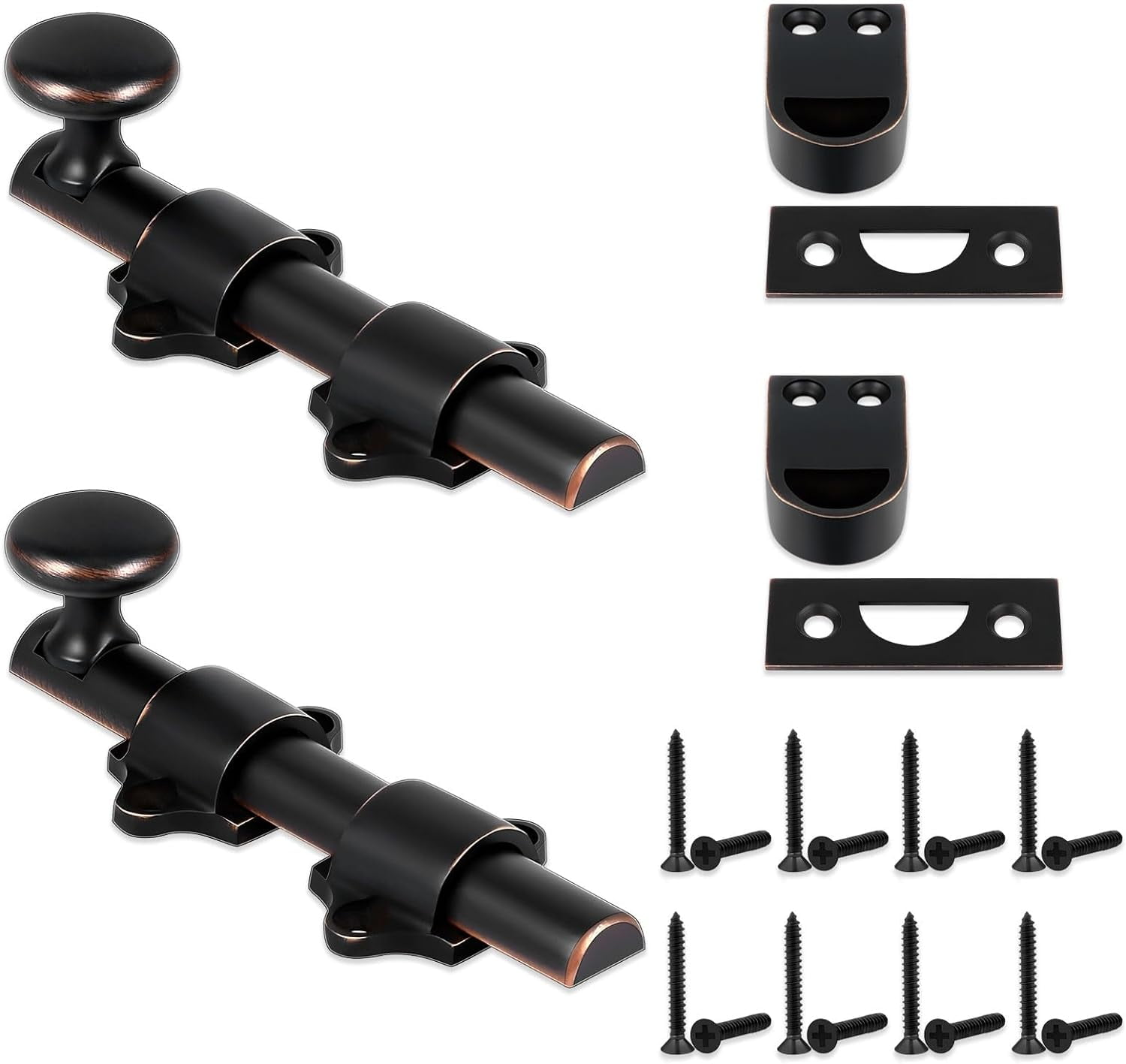 2 Pcs Dutch Door Bolt 4", Heavy Duty Solid Brass Slide Bolt Latch Door