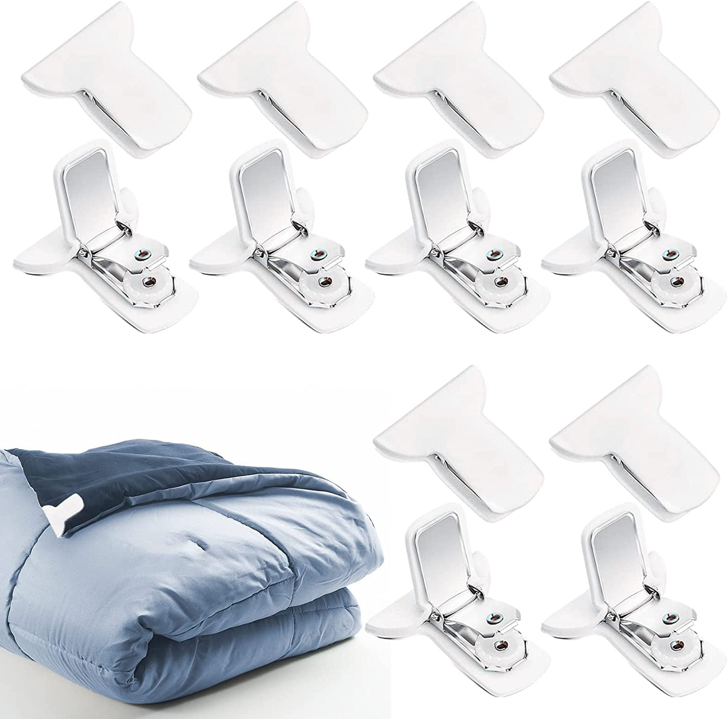 2 Pcs Duvet Clips Duvet & Comforter Clip 12Piece Blanket Fasteners