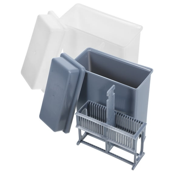 2 Pcs Dyeing Tools Research Laboratory Storage Microscope Slide Kit Plastic Staining Jar Lab Slide Racks