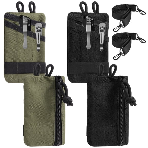 2PC Personal Organizer Pouch, EDC Velcro Wallet, Multi-Tool Storage Bag