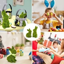 2 Pcs Easter Bunny Decorations Green Faux Moss Flocked Spring Bunnies Figure For Easter Party Favors Indoor Outdoor Decor Rustic Whimsical Bunny Ornaments For Home Garden Porch