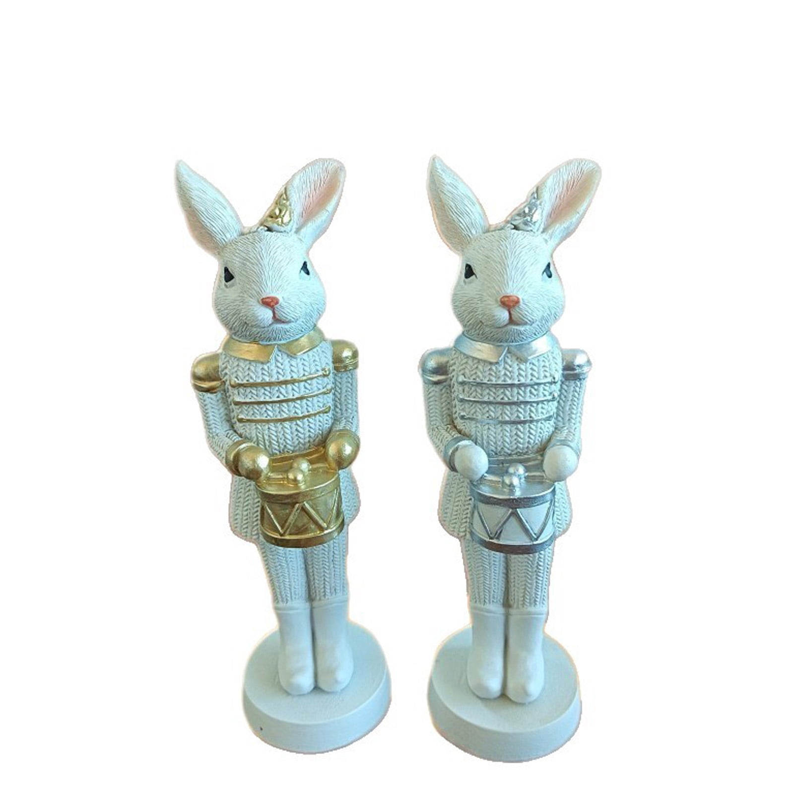 Nutcracker Rabbit 2 Pcs Easter Bunny Nutcracker 7 Inch Traditional Rabbit Resin ...