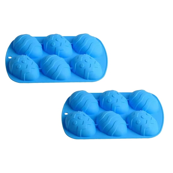 2 Pcs Easter Egg Shaped Silicone Cake Mold 6-Cavity Chocolate Cook Trays for Diy Candy Chocolate Jelly Fondant Making