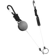 2 Pcs Easy-to-pull Keychain Saftey Utility Versatile Ring Fob Telescopic Abs Alloy
