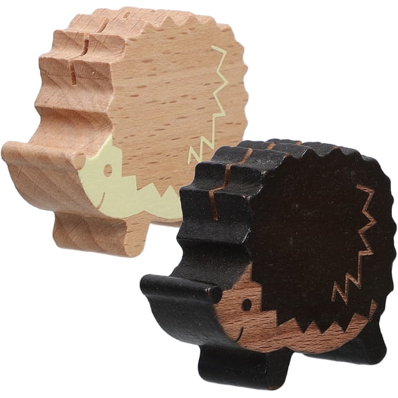 2 Pcs Ebony Accessories Artificial Decoration Wooden Message Box