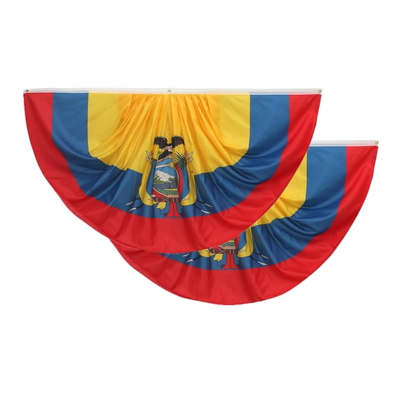2 Pcs Ecuador Fan Flag Bunting 6ft x 3ft Patriotic Decor Indoor/Outdoor