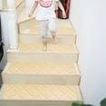 thumbnail image 1 of 2 Pcs Edging Stair Treads Non-Slip Carpet Mat 7.99*29.92 Inch Indoor Stair Runners for Wooden Steps, Edging Stair Rugs for Kids and Dogs, With Reusable Adhesive Easy To Clean, 1 of 7