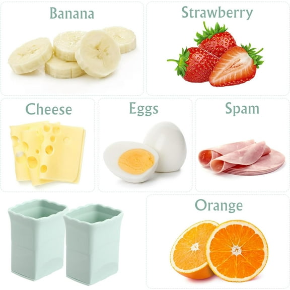 2 Pcs Egg and Fruit Cup Slicer, Stainless Steel Slicer Multifunctional Fruit Cup Cutter for Banana Grape Hard Boiled Eggs Slicer Cup for Kitchen Quickly Making Fruit Vegetable Salad, Green