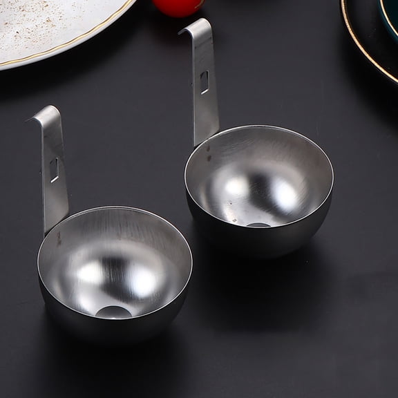 2 Pcs Egg Poacher Stainless Steel, No-Stick Egg Poachers Cup, Hangable Eggs Poacher Pan, Kitchen Egg Cooking Gadgets for Making Soft Boiled Eggs, 2.63x4.13 inch