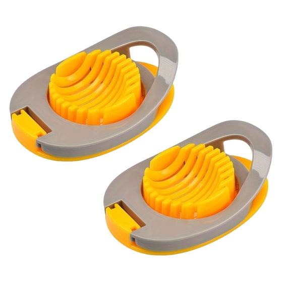 2 Pcs Egg Slicer Dicer for Boiled Eggs Stainless Steel Wire Strawberry Cutter Heavy Duty Cutter Dicer for Salad Sandwich Toppings Potato Mushroom Kiwi Soft Cheese, 4.72"x3.34"x1.29", Orange