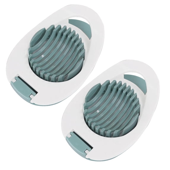 2 Pcs Egg Slicer for Hard Boiled Eggs Multi-functional Hard Boiled Egg Wedger Strawberry Cutter Egg Cutter with Stainless Steel Wire Heavy Duty Cutter Dicer, 4.72x3.34x1.29 Inch, Blue