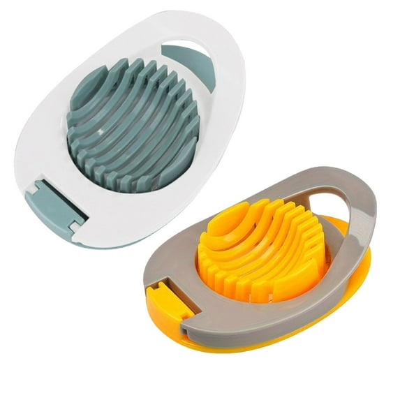 2 Pcs Egg Slicer Professional Egg Cutter Stable Egg Divider Designed for Uniform Cuts Smooth Slicing Control Enhanced Durability Ideal for Salad Bowls Snack Plates Breakfast, Green + Yellow