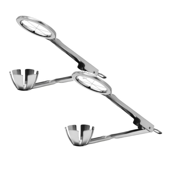 2 Pcs Egg Slicer Wedger Egg Cutter Hard Boiled Eggs Divider Stainless Steel Fruit Slicer Divides Hard Boiled Eggs Into 6 Equal Segments In One Action for Strawberry Eggs, 8.34"x2.55", Silver