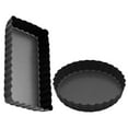 thumbnail image 1 of 2 Pcs Egg Tart Tray Baking Cake Mold Dishes for Oven Round Pizza Live Bottom Molds Bakeware, 1 of 4