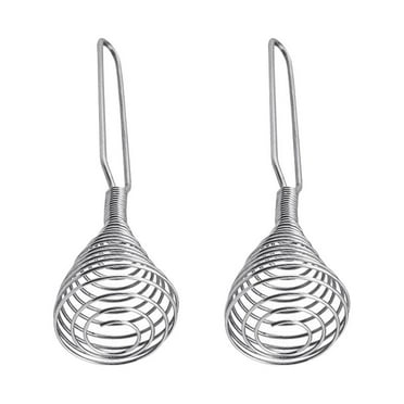 2 Pcs Egg Whisk Stainless Steel Egg Beater Mixer Versatile Tool Egg Beater Milk Frother Spring Mixer Stirrer Kitchen Utensil