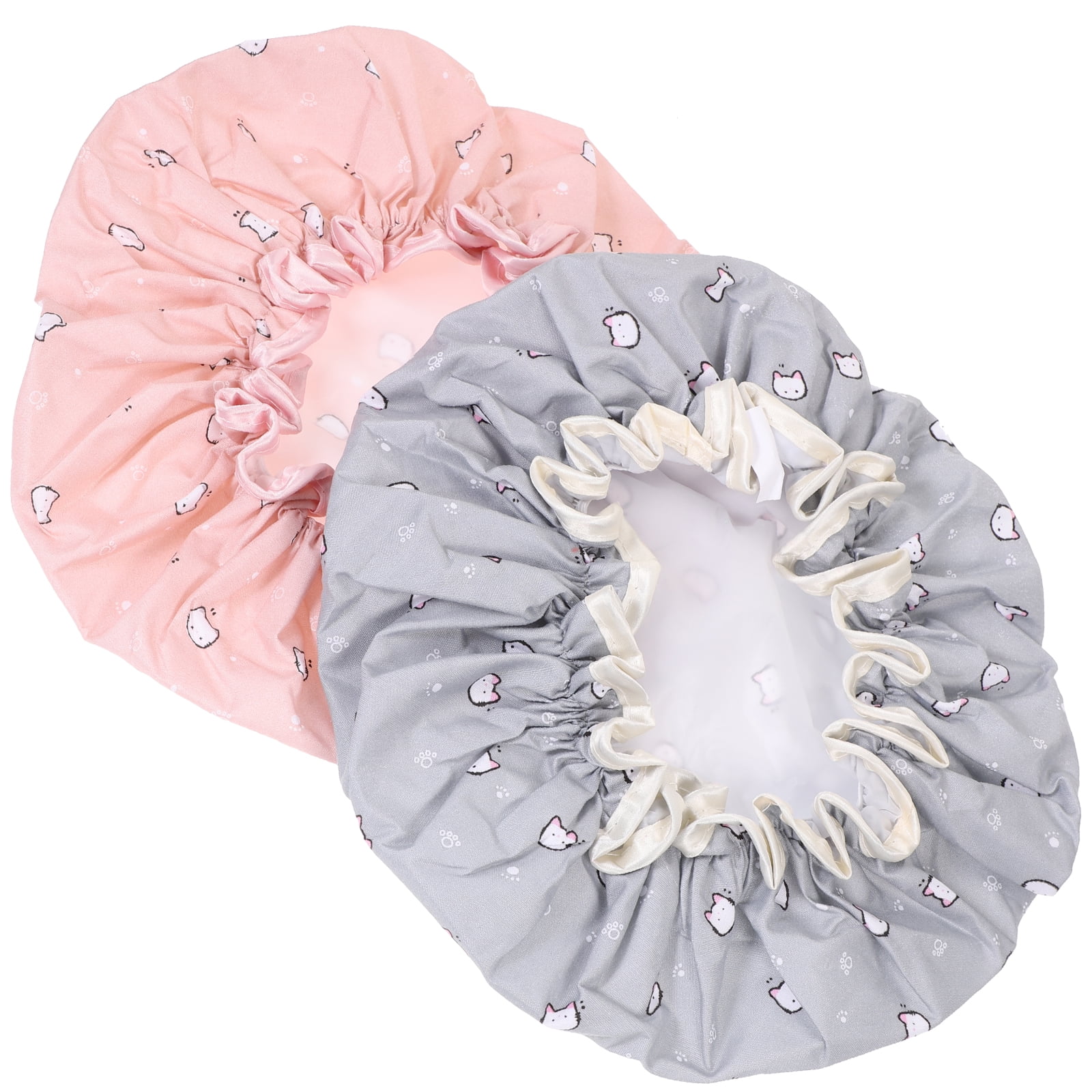 2 Pcs Elastic Shower Cap Reusable Caps for Women Disposable Oversized
