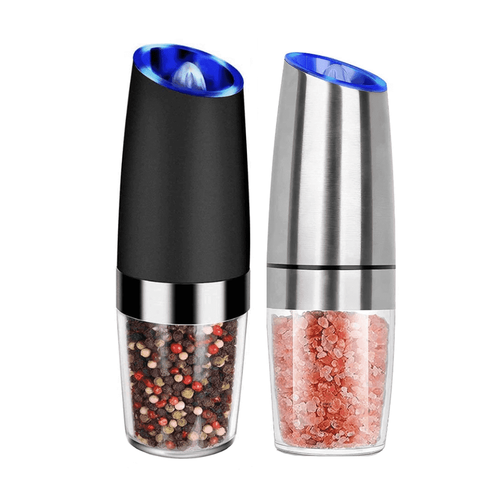 2 Piece Set Electric Salt and Pepper Grinder Set Battery Operated Single-Handed Automatic , Adjustable Coarseness Mill Grinders Shakers LED Light Stainless Steel, Kitchen Gadgets Gifts Ideas - Walmart.com