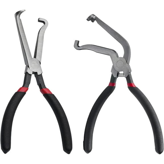 2 Pcs Electrical Disconnect Pliers 37960 37980 Automotive Electrical Connector Disconnect Pliers, Fuel Line Petrol Clip Pipe Pliers, Black