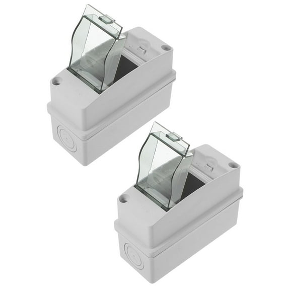 FENGGUIQU 2pcs White Rectangular ABS PC Power Distribution Management Box