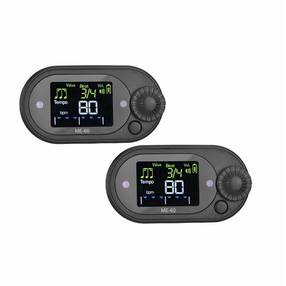 2 Pcs Electronic Metronome 10 Beat Color Screen Display for Piano Guitar Violin Zither Drum Practice Rhythm Instrument