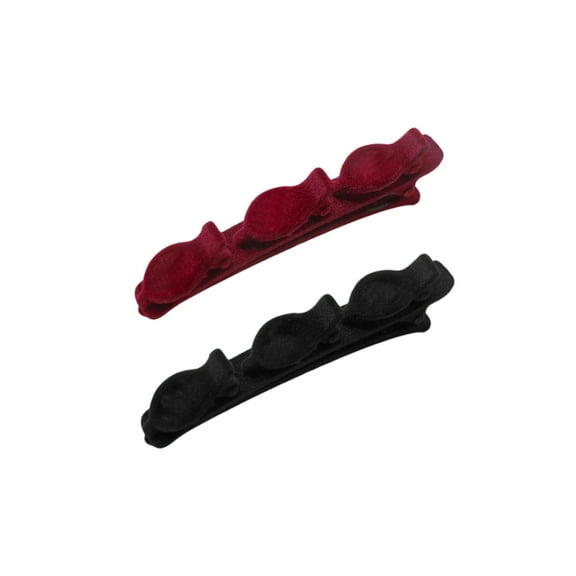 2 Pcs Elegant Hair Styling Clips for Women Girls Wedding Party Daily Use Flocking Barrettes Hair Accessories