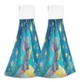 thumbnail image 1 of 2 Pcs Elephant on Earth Kitchen Hand Towels with Hanging Loops Absorbent Soft Fast Drying Decor Bath Towels, 1 of 7