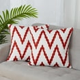 thumbnail image 1 of 2 Pcs Embroidered Square Throw Pillow Covers, Wave Stripe Throw Pillow Case Cushion Cover, 1 of 8