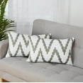 thumbnail image 1 of 2 Pcs Embroidered Square Throw Pillow Covers, Wave Stripe Throw Pillow Case Cushion Cover, 1 of 8