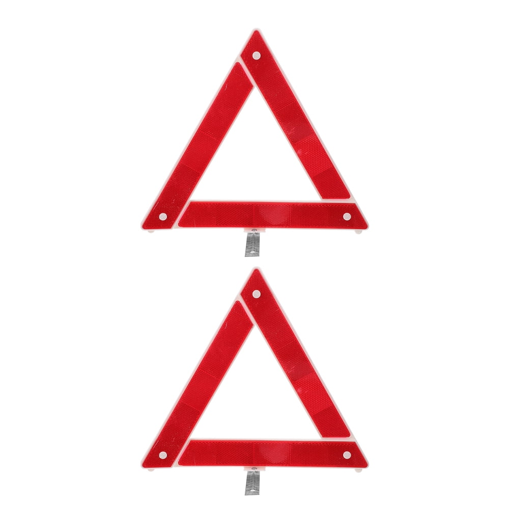 2 Pcs Emergency Roadside Triangles Reflective Warning Reflector Red