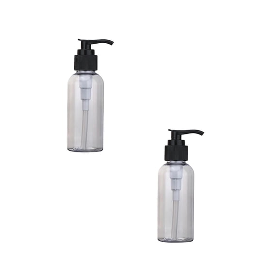 2 Pcs Empty Plastic Pump Bottles Dispenser 200ml Portable Clear BPA-Free Cylinder Shampoo Lotion Hand Pump Bottle Durable Refillable Containers, Large