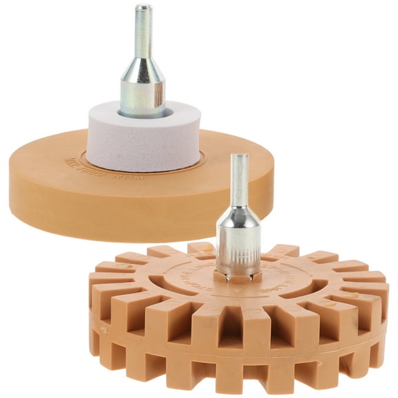 2 Pcs Eraser Wheel Adhesive Remover Adhesive Remover Remove Rubber Wheel 10.00X10.00X2.50CM Khaki