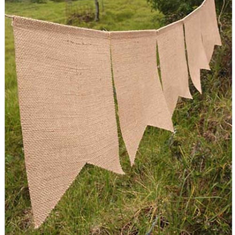 2 Pcs Event Decor Burlap Banner Rectangle 8 x 10 inch flags 88 inches long Bunting 5pc - image 1 of 1