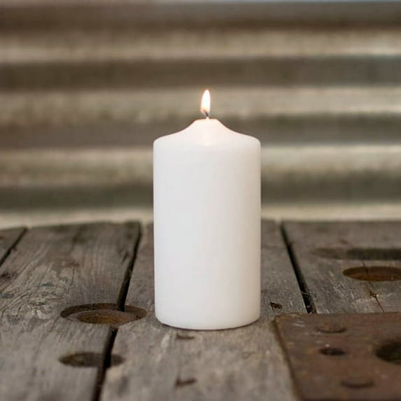 2 Pcs Event Decor Pillar Candle 3 x 6 inches Patrician Round Unscented Wax White