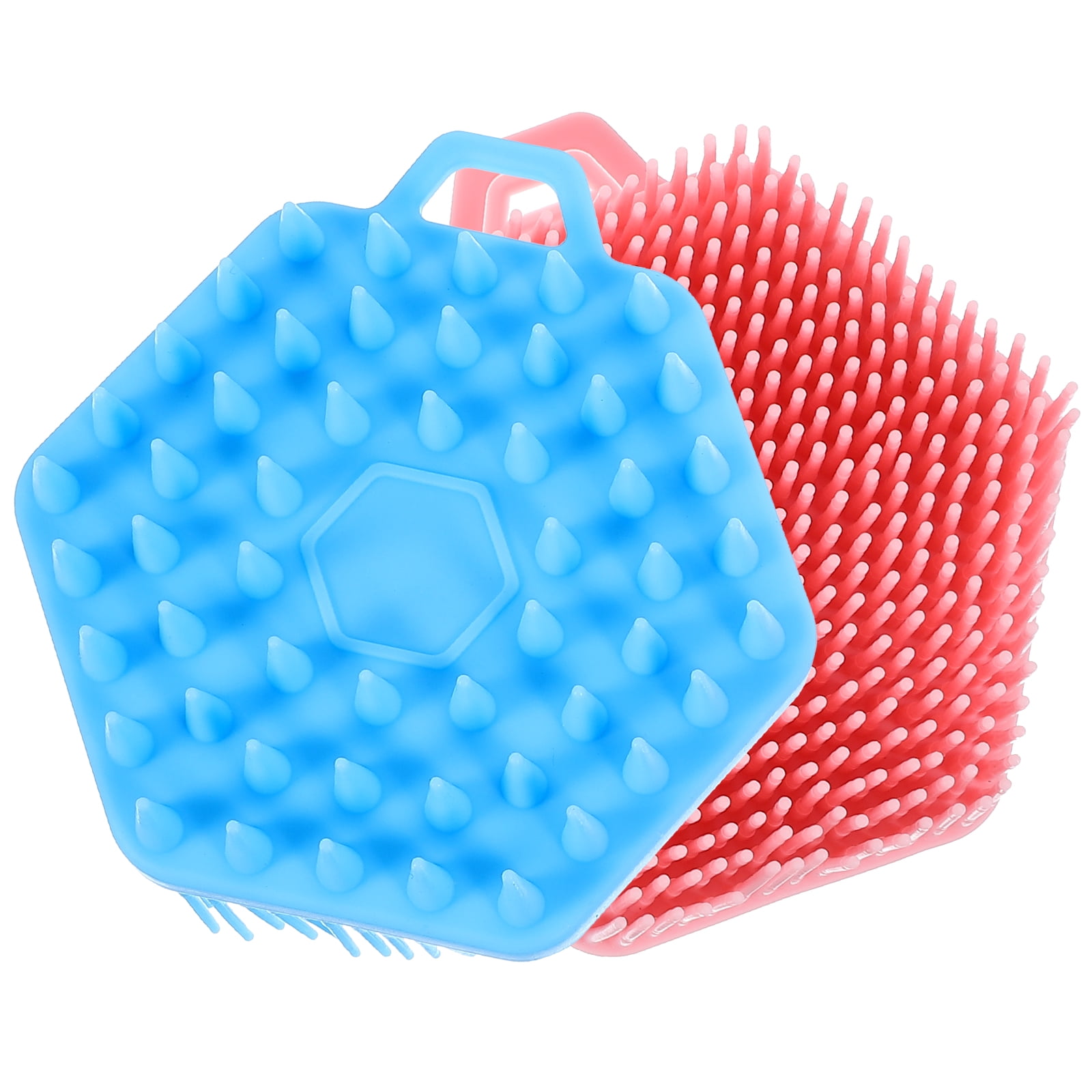 2 Pcs Exfoliate Bath Massage Brush Pink Scalp Massager Exfoliating Body