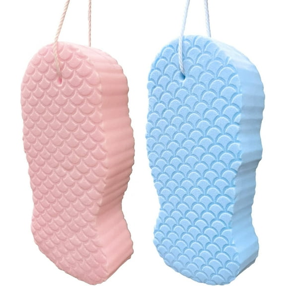 2 Pcs Exfoliating Bath Sponge, Soft Spa Scrub Sponges for Shower, Dead Skin Remover for Body for Adult Baby