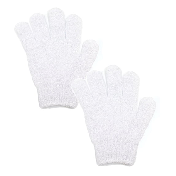 2 Pcs Exfoliating Bath Glove, White Washable Shower Glove, Reusable ...