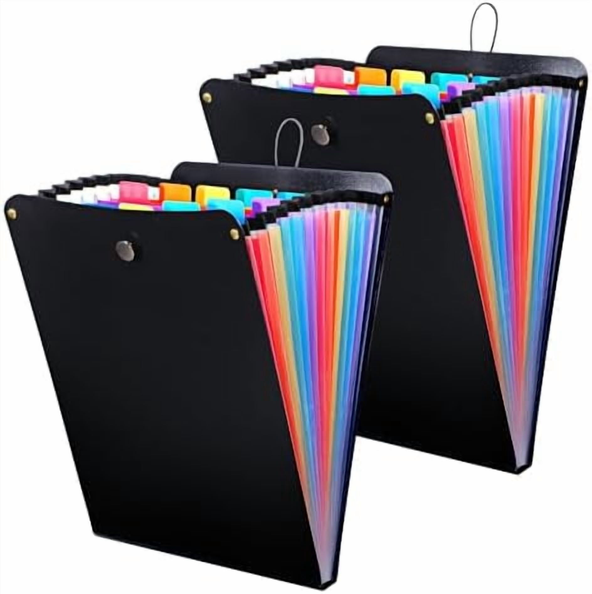 2 Pcs Expanding File Folder, 13 Pockets Vertical File Folder Accordion ...