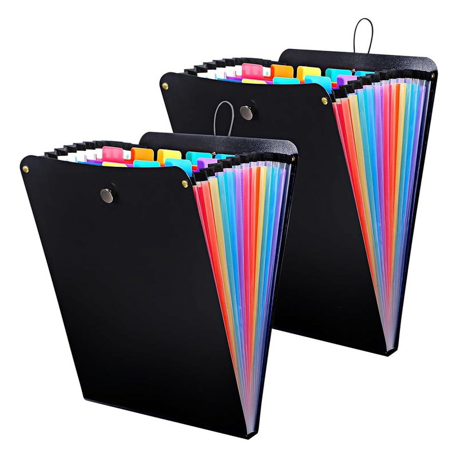 2 Pcs Expanding File Folder, 13 Pockets Vertical File Folder Accordion ...