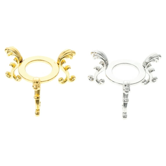 Worgeous 2pcs Elegant Iron Pedestal Decor with Crystal Ball Holders