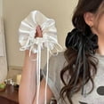 thumbnail image 1 of 2 Pcs Extra Large Scrunchies for Women Large Pearl Scrunchie Satin Oversized Silk Thick Elastic Hair Ties Jumbo Hair Scrunchies for Buns, Sleep & Ponytail, 1 of 4