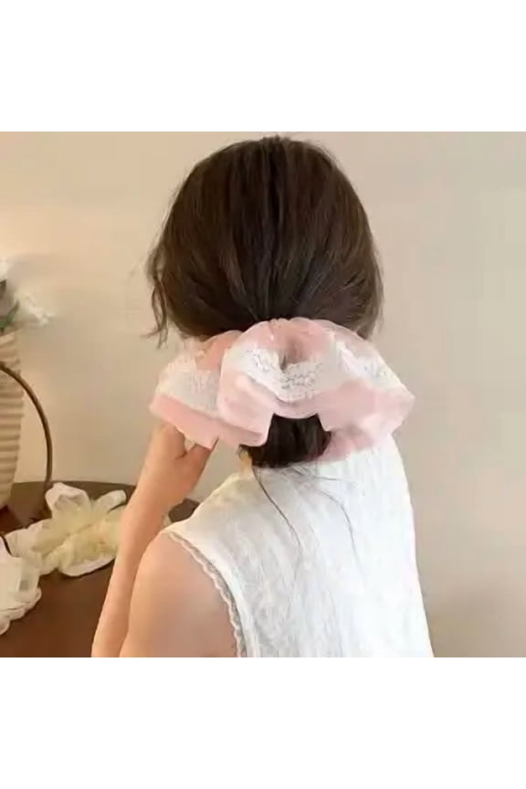 2 Pcs Extra Large Scrunchies for Women Large Pearl Scrunchie Satin Oversized Silk Thick Elastic Hair Ties Jumbo Hair Scrunchies for Buns, Sleep & Ponytail