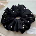 thumbnail image 1 of 2 Pcs Extra Large Scrunchies for Women Large Pearl Scrunchie Satin Oversized Silk Thick Elastic Hair Ties Jumbo Hair Scrunchies for Buns, Sleep & Ponytail, 1 of 2