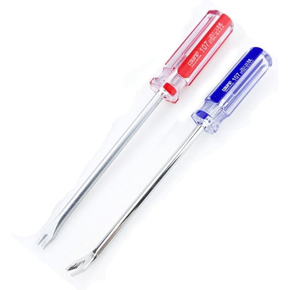 2 Pcs Extra Long 23cm Screwdriver Tack Lifter V U Tip Nail Puller Staple Rivet Tack Puller Screwdriver Staple Remover Tool for Furniture
