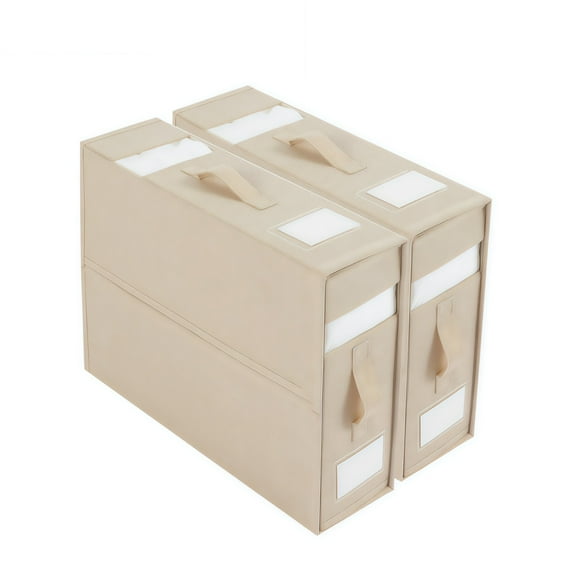 2 Pcs Fabric Storage Box Set For Bedding And Clothes Organization