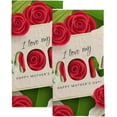 thumbnail image 1 of 2 Pcs Face Bath Towels Set Happy Mothers Day with Lilies Roses Washcloths for Bathroom Hotel Kitchen 30x15in, 1 of 6