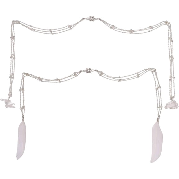 2 Pcs Face Chain Alloy Face Jewelry Platinum Metal Chain Face Accessories Iron Face Cable Chain for Parties Face Decoration Platinum 1set