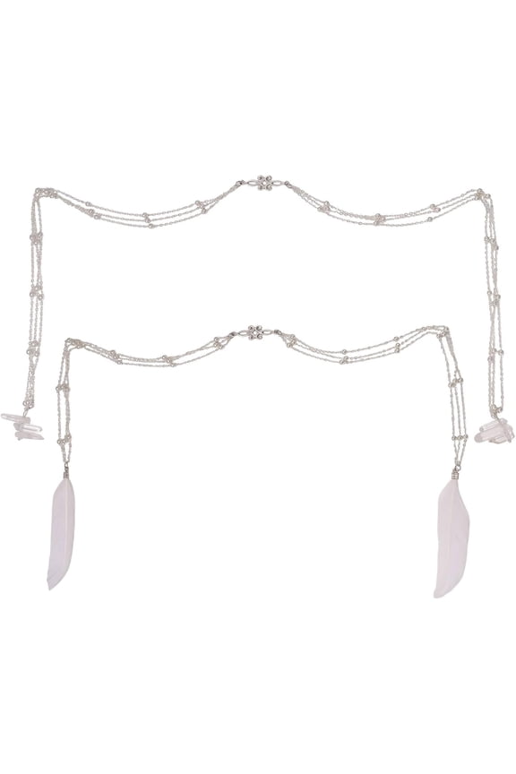 2 Pcs Face Chain Alloy Face Jewelry Platinum Metal Chain Face Accessories Iron Face Cable Chain for Parties Face Decoration Silver