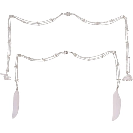 2 Pcs Face Chain Alloy Face Jewelry Platinum Metal Chain Face Accessories Iron Face Cable Chain