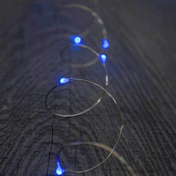 2 Pcs Fairy Lights Moon Fairy Lights LED 4 foot Silver Wire Battery Blue